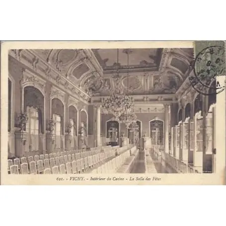 Carte postale 03 - Vichy - Interieur du casino - Salle des fetes Garantie Incluse