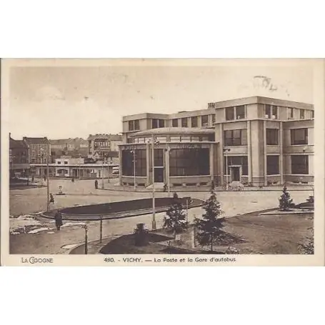 Usine Directe Carte postale 03 - Vichy - La poste et la gare d'autobus