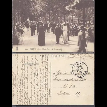 Carte postale 03 - Vichy - Sur le vieux Parc - La grande allee Original