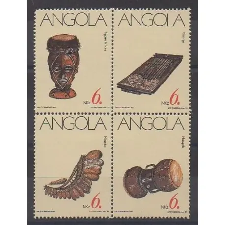 Angola - 1991 - No 820/823 - Musique Fait Main