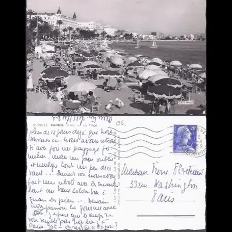 Carte postale 06 - Cannes - La plage - CPSM animee Super Prix
