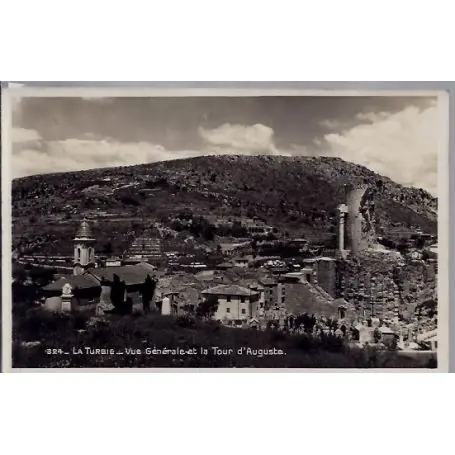 Carte postale 06 - La Turbie - Vue generale et la tour d'Auguste - Voyage - Dos divise... Populaire