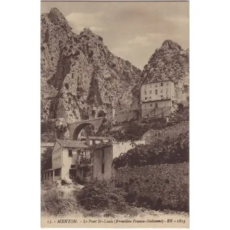Carte postale 06 - Menton - Le pont Saint Louis Populaire