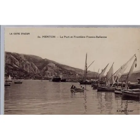 Carte postale 06 - Menton - Le Port et frontiere Franco-Italienne- Non voyage - Dos divise... Acheter Direct
