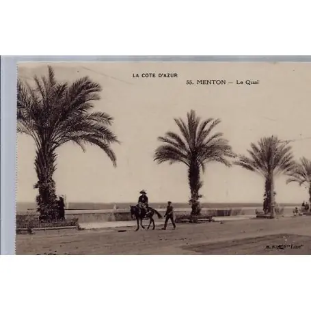 Carte postale 06 - Menton - Le quai - Non voyage - Dos divise... Fait Main