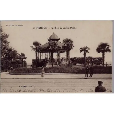 Carte postale 06 - Menton - Pavillon du jardin Public - Non voyage - Dos divise... Livraison Gratuite