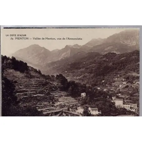 Carte postale 06 - Menton - Vallee de Menton - Vue de l' Annonciata- Non voyage - Dos divi... Original