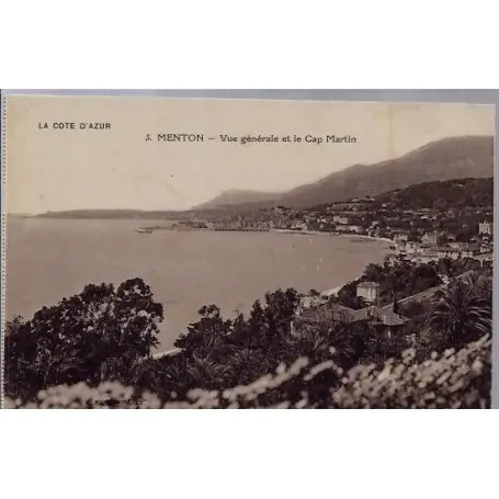 Seulement Aujourd’hui Carte postale 06 - Menton - Vue generale et le Cap Martin - Non voyage - Dos divise...