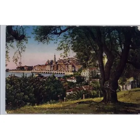 Acheter En Ligne Carte postale 06 - Menton - Vue prise entre les Oliviers - Voyage - Dos divise...