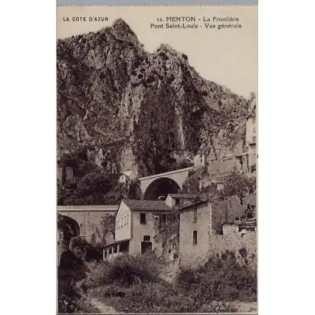 Carte postale 06 - Menton- La frontiere Pont Saint-Louis - Vue generale - Non voyage - Dos... Livraison Express