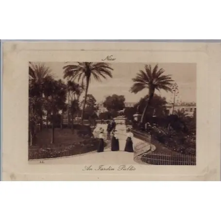 Carte postale 06 - Nice - Au jardin Public - Non voyage - Dos divise... Fait Main