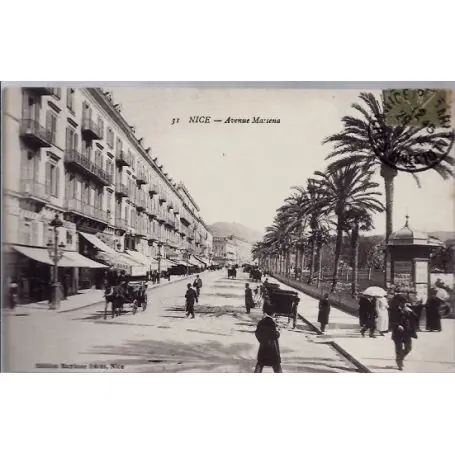 Carte postale 06 - Nice - Avenue Massena - Voyage - Dos divise... Marque