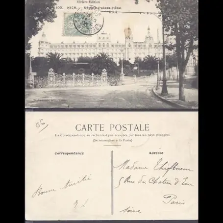 Solde Carte postale 06 - Nice - Le regina-Palace-Hotel - 1905