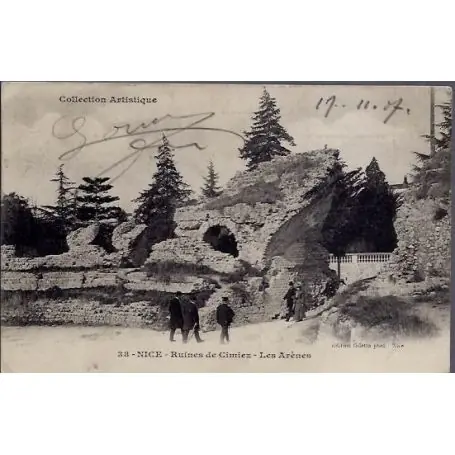 Vente Directe Carte postale 06 - Nice - Ruines de Gimiez - Les arenes - Voyage - Dos divise