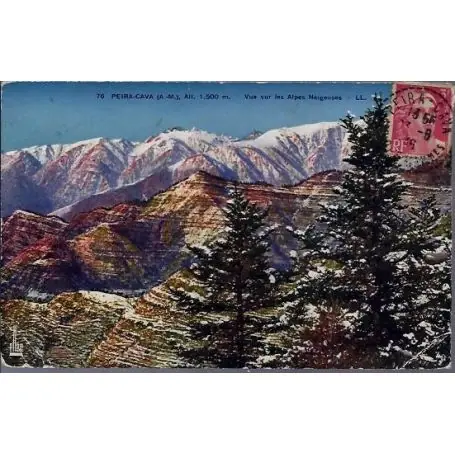 Carte postale 06 - Peira-Cava ( A-M) Alt. 1500m - Vue sur les Alpes Neigeuses - Voyage - Dos Produit De Marque