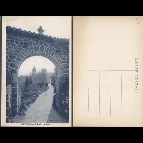 Retour Gratuit Carte postale 07 - Notre Dame d'Ay - Porte du village