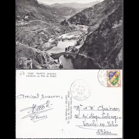 Carte postale 07 - Thueyts - L'ardeche au pont du Diable - CPSM Satisfait Ou Remboursé