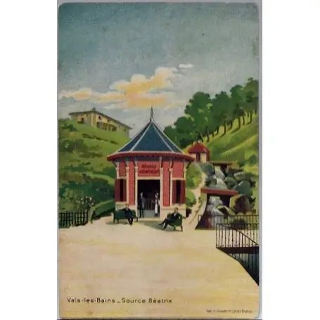 Carte postale 07 - Vals-les-bains - Source Beatrix - Voyage - Dos divise... Artisanat