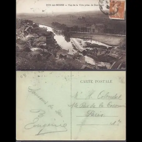 Seulement Aujourd’hui Carte postale 08 - Dun sur Meuse - Vue de la ville prise de Dun-Haut