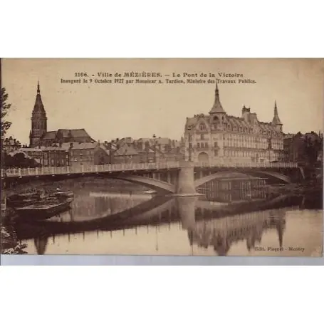 Marque Carte postale 08 - Meziere - Le pont de la Victoire - Voyage - Dos divise...