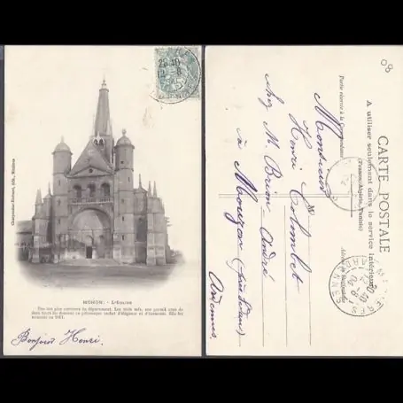 Garantie Incluse Carte postale 08 - Mohon - L'Eglise - 1904