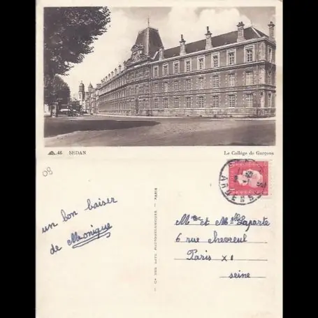Satisfait Ou Remboursé Carte postale 08 - Sedan - Le college de garcons - Voyage