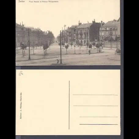 Carte postale 08 - Sedan - Pace Nassau et avenue Philippoteaux Offre Du Jour