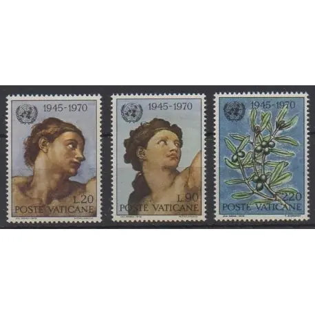 Vatican - 1970 - No 510/512 - Nations unies - Peinture Original