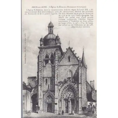 Carte postale 10 - Arcis sur Aube - L'eglise St-Etienne Artisanat