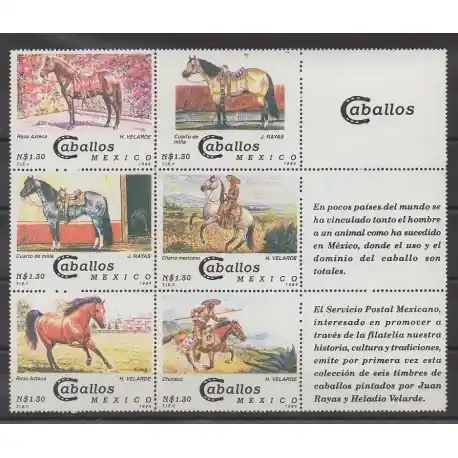 Nouvelle Collection Mexique - 1994 - No 1572/1577 - Chevaux