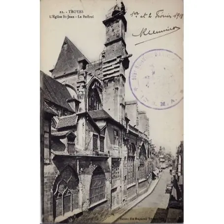 Nouvel Arrivage Carte postale 10 - Troyes - L' eglise St-Jean - Le Beffroi - Non voyage - Dos divise...