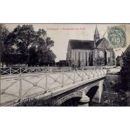 Livraison Mondiale Carte postale 10 - Vanlay - Perspective du pont - Voyage - Dos divise