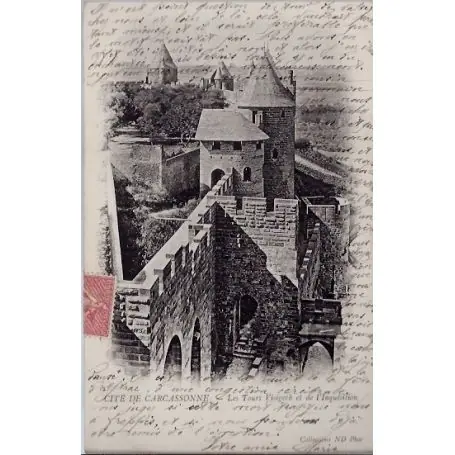 Carte postale 11 - Cite de Carcassonne - Les Tours visigotb et de l'inquisition - Voyage -... Premium