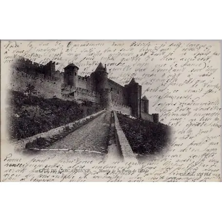 Expédition Rapide Carte postale 11 - Cite de Carcassonne - Montee de la porte de l'Aude - Voyage - Dos non d...