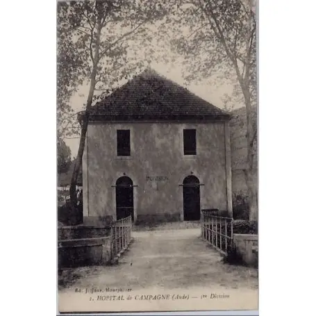 Remise Carte postale 11 - Hopital de Campagne - 1ere division - Voyage - Dos divise...