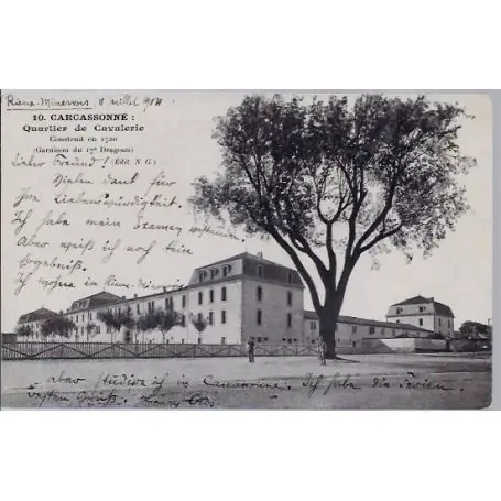Commander Vite Carte postale 11 -Carcassonne - Quartier de Cavalerie - Voyage - Dos divise...