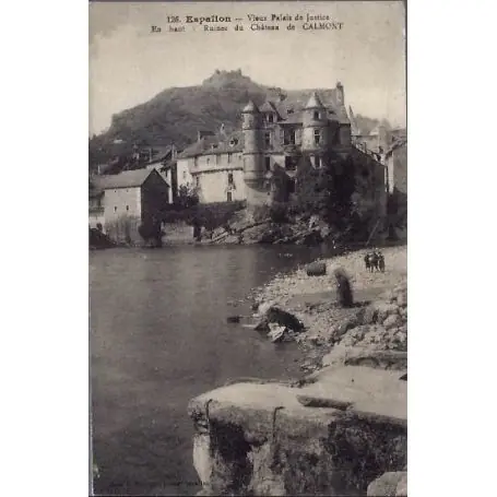 Quantité Limitée Carte postale 12 - Espallon - Vieux palais de justice - En haut : ruines du chateau de Calmo