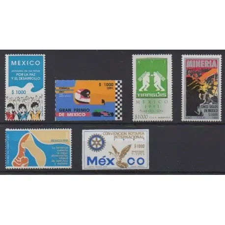 Mexique - 1991 - No 1360/1365 Expédié Aujourd’hui