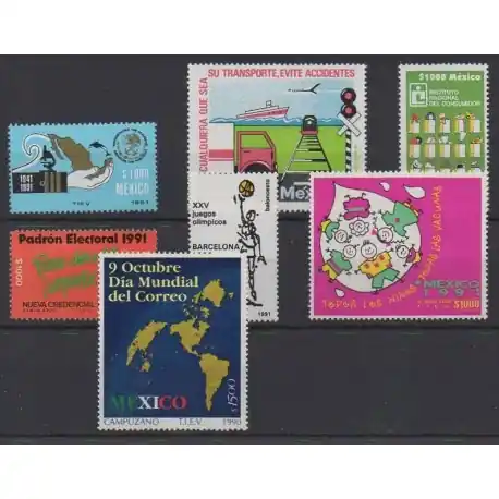Mexique - 1991 - No 1350/1356 Retour Gratuit