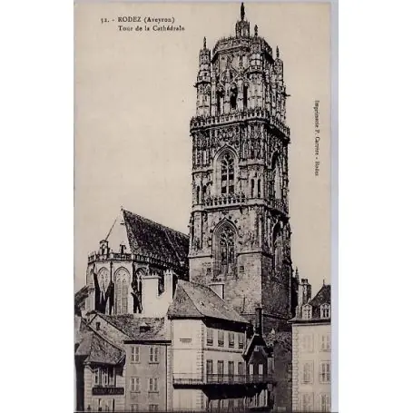 Carte postale 12 - Rodez - Tour de la cathedrale - Non voyage - Dos divise... Meilleure Qualité