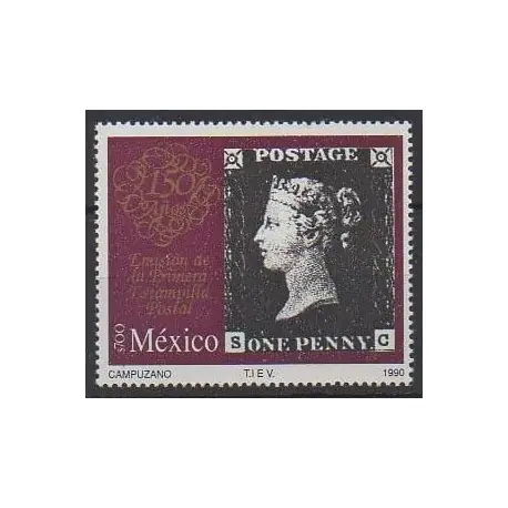 Mexique - 1990 - No 1319 - Philatélie - Timbres sur timbres Authentique
