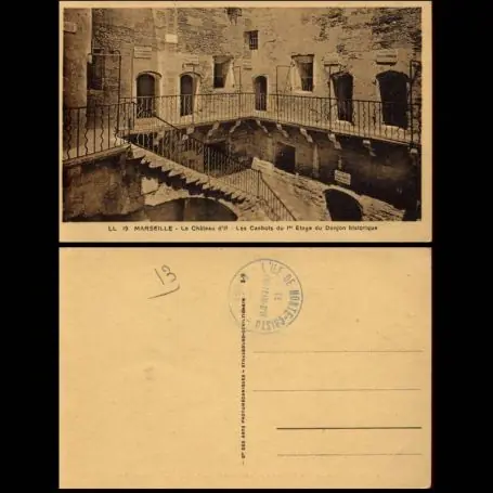 Réduction Carte postale 13 - Marseille - LE chateau d'If - Cachots du 1er etage