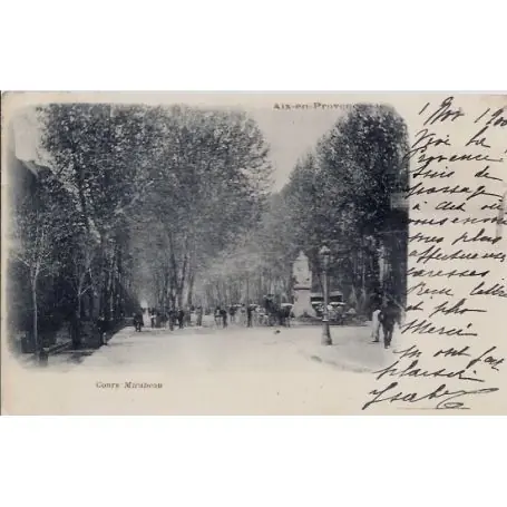 Carte postale 13 - Aix en provence - Cours Mirabeau - voyage - Dos non divise... Populaire