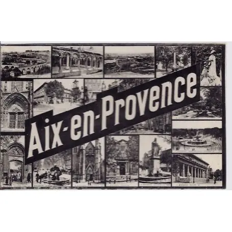 Livraison Mondiale Carte postale 13 - Aix en provence - Differentes vues de la ville- Voyage - Dos divise...