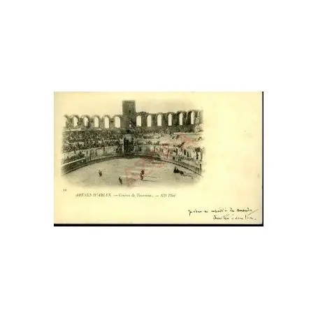 Carte postale 13 - ARENES D'ARLES - COURSE DE TAUREAUX Remise