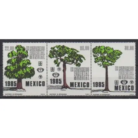 Mexique - 1985 - No 1106/1108 - Arbres - Environnement Dernier Modèle