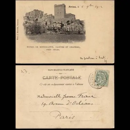 Édition Limitée Carte postale 13 - Arles - Ruines de Montmajour - 1902