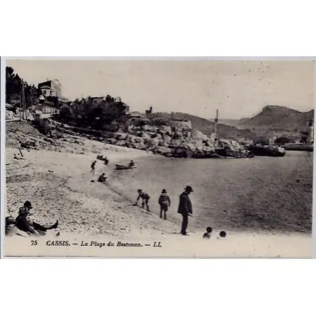 Livraison Express Carte postale 13 - Cassis - La plage du Bestonan - Non voyage - Dos divise...