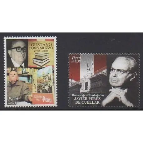 Pérou - 2010 - No 1855/1856 - Célébrités Top Vente