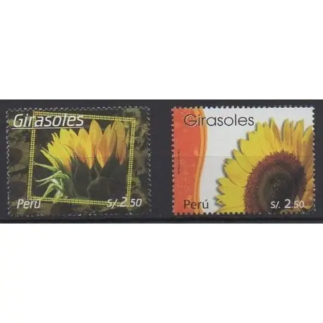 Paiement Sécurisé Pérou - 2009 - No 1781/1782 - Fleurs